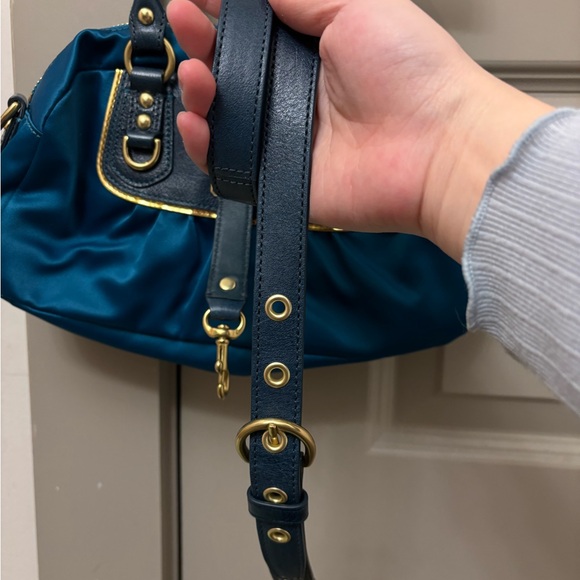 Coach Blue Handbag with Gold Accents - Picture 2 of 5
